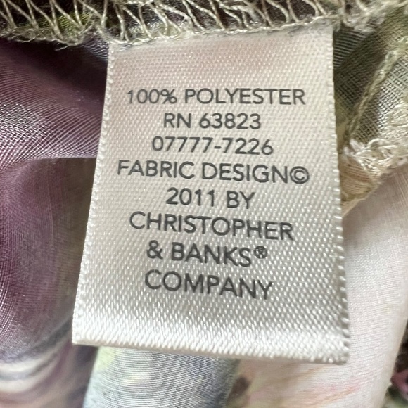 CJ Banks purple floral lightweight gauze blouse top 1X - Picture 12 of 13